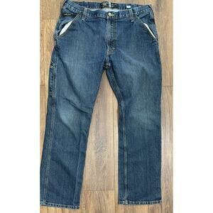 Ariat Rebar M4 Relaxed Boot Size 36x30 Mens Denim Work Blue Jeans EXCELLENT COND